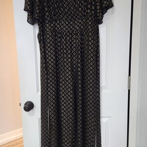 New Years Modcloth Black and Gold Patterned Jumpsuit